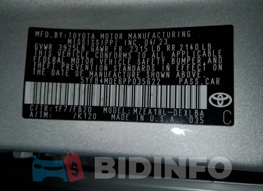 5YFB4MDE6PP035622 Photo# 12
