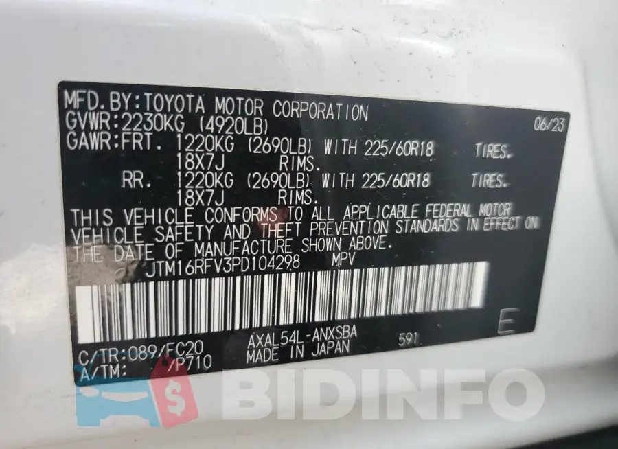 JTM16RFV3PD104298 Photo# 14