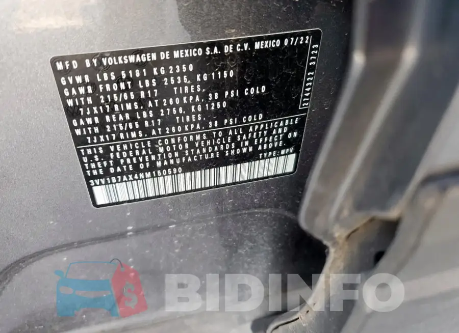 3VV1B7AX4NM150590 Photo# 13