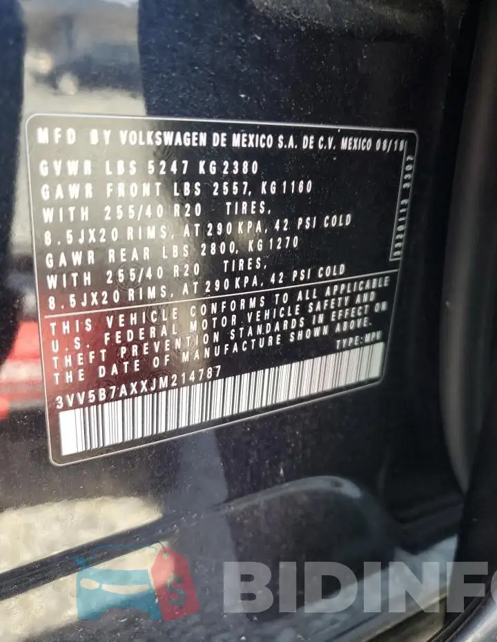 3VV5B7AXXJM214787 Photo# 14