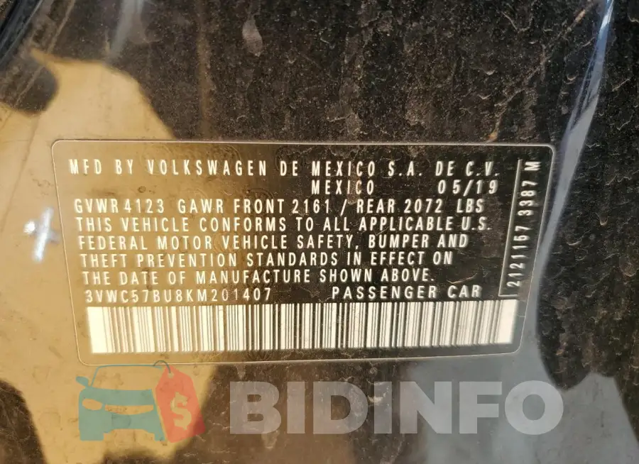 3VWC57BU8KM201407 Photo# 12