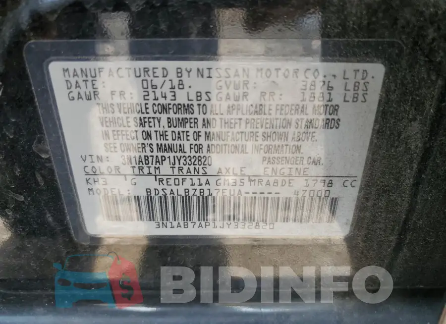 3N1AB7AP1JY332820 Photo# 12