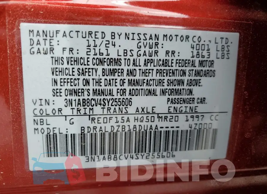 3N1AB8CV4SY255606 Photo# 12