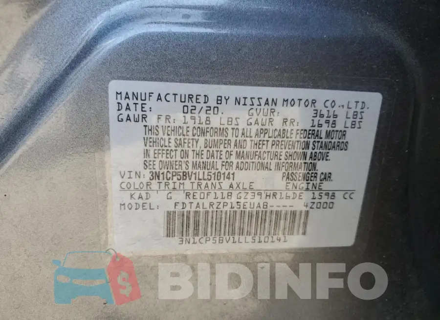 3N1CP5BV1LL510141 Photo# 14