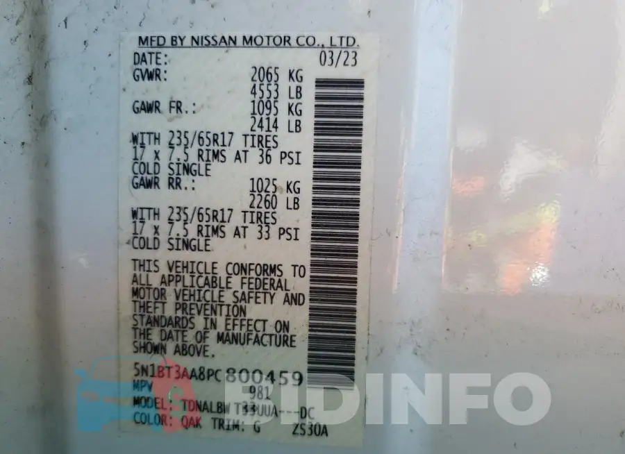 5N1BT3AA8PC800459 Photo# 14