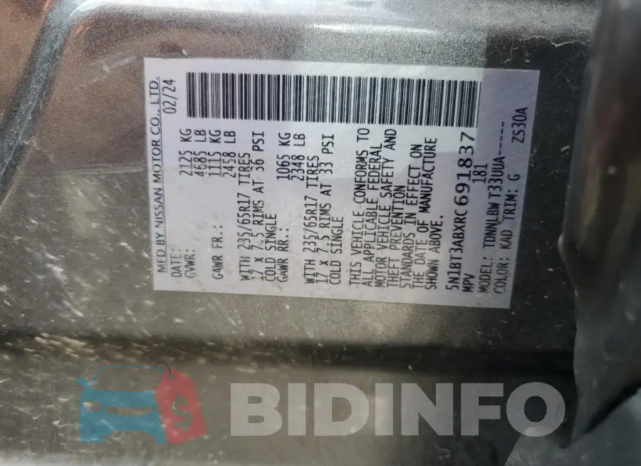 5N1BT3ABXRC691837 Photo# 14