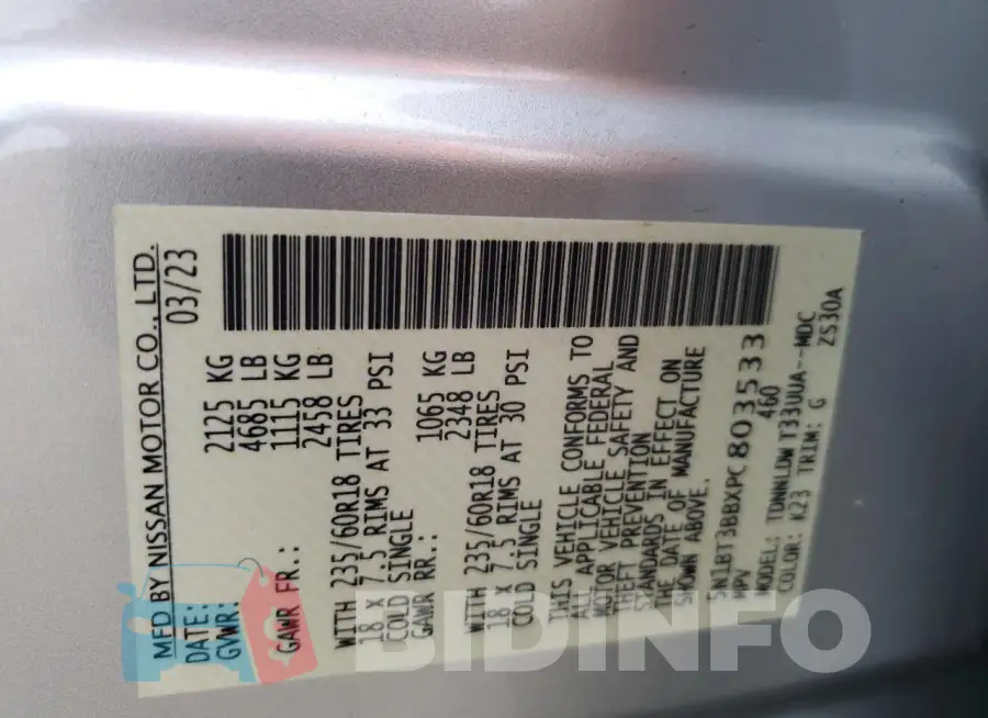 5N1BT3BBXPC803533 Photo# 13