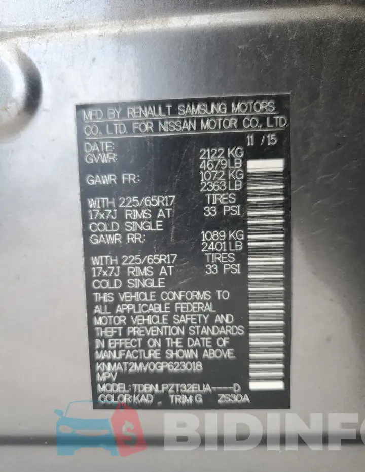 KNMAT2MV0GP623018 Photo# 13