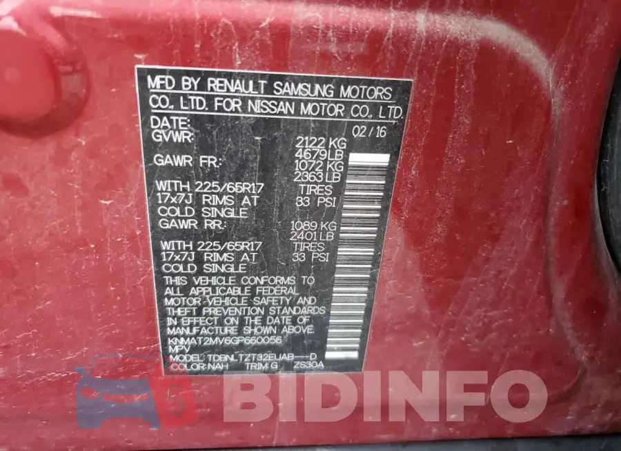 KNMAT2MV6GP660056 Photo# 13