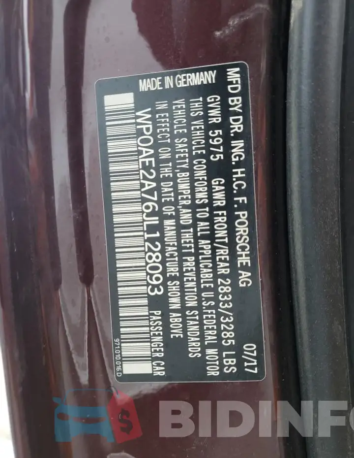 WP0AE2A76JL128093 Photo# 12