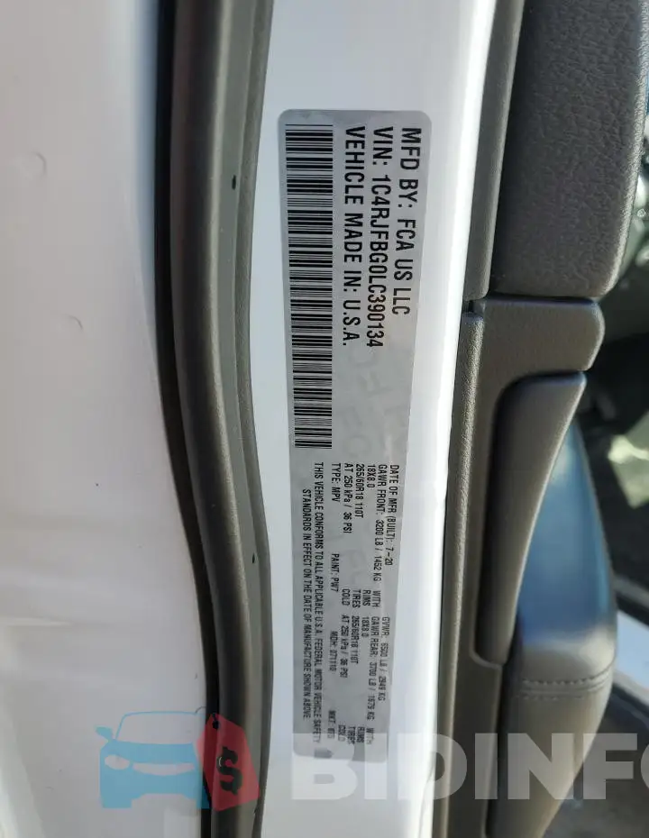 1C4RJFBG0LC390134 Photo# 12