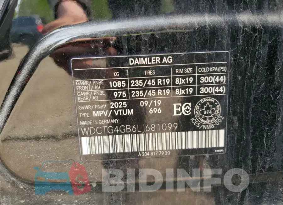 WDCTG4GB6LJ681099 Photo# 13