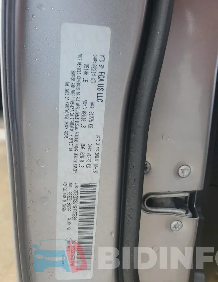 2C3CDXBG7GH355889 Photo# 12