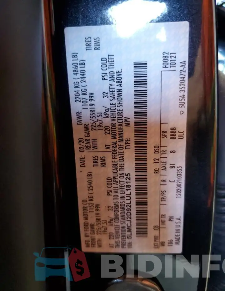 5LMCJ2D92LUL18125 Photo# 13