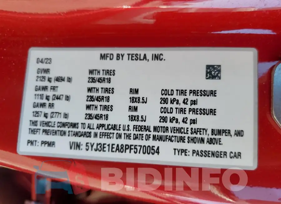 5YJ3E1EA8PF570054 Photo# 12