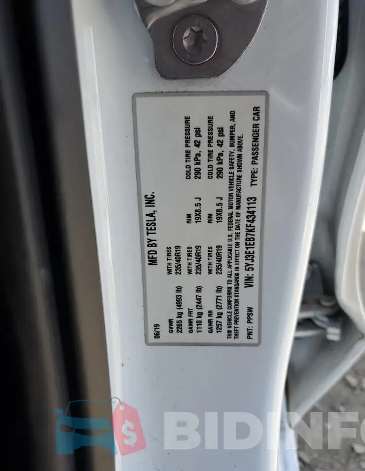 5YJ3E1EB7KF434113 Photo# 14