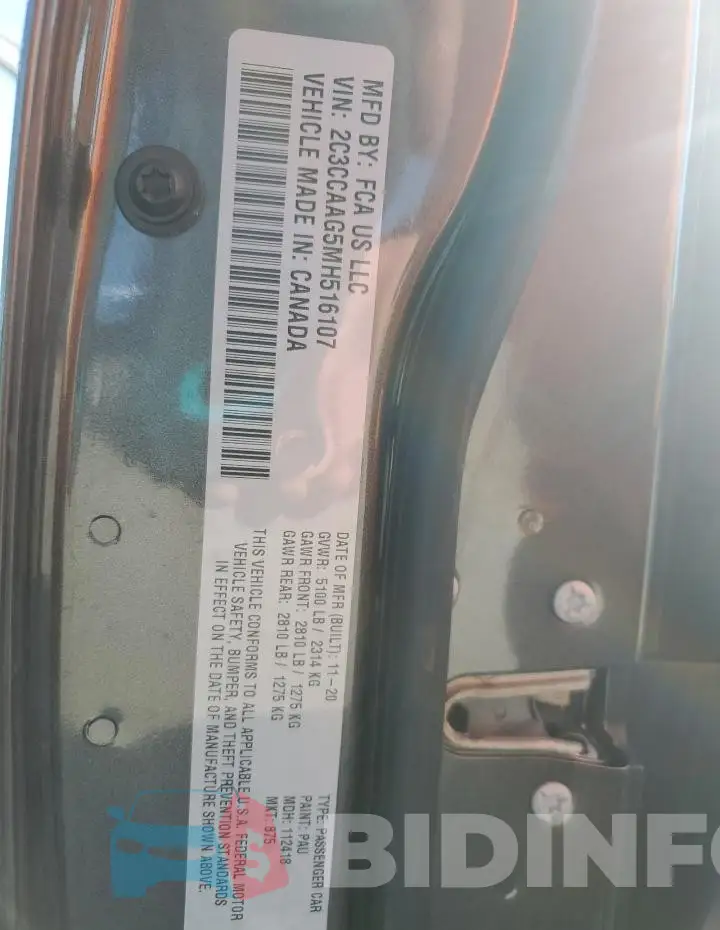 2C3CCAAG5MH516107 Photo# 13