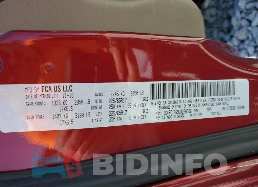 2C4RC1BG9GR206996 Photo# 13