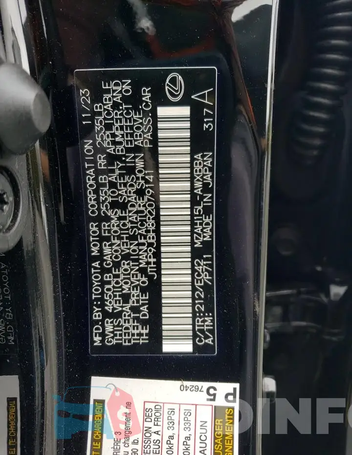 JTHP9JBH8R2079141 Photo# 13