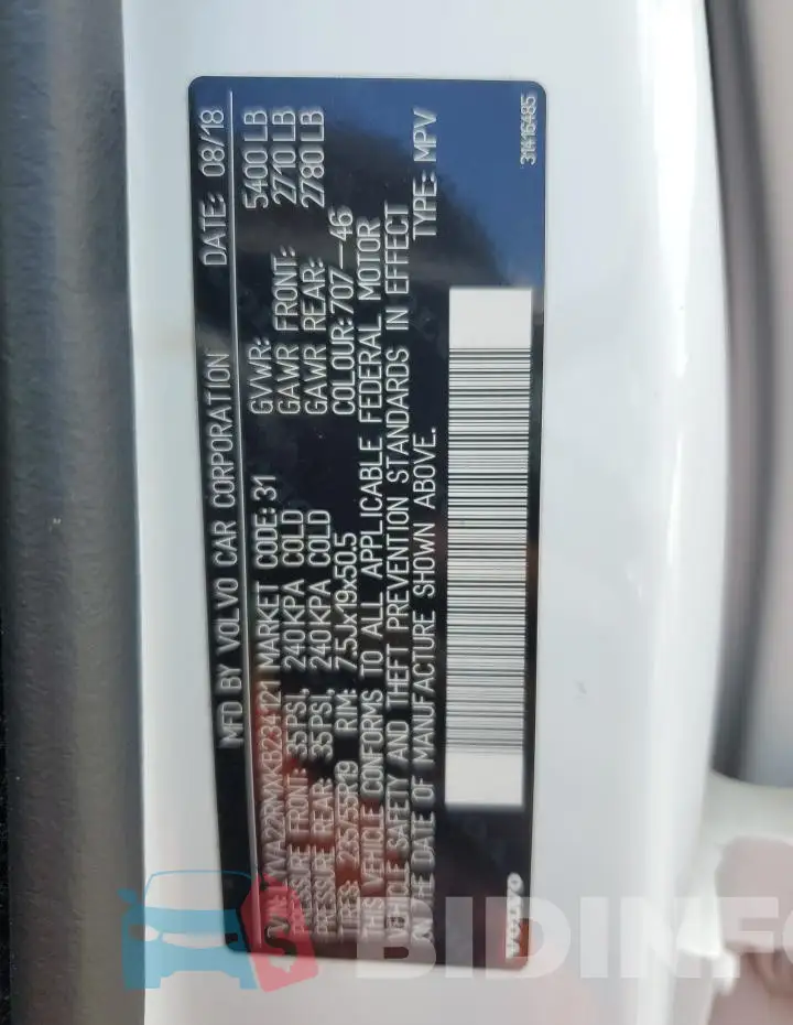 LYVA22RMXKB234121 Photo# 12