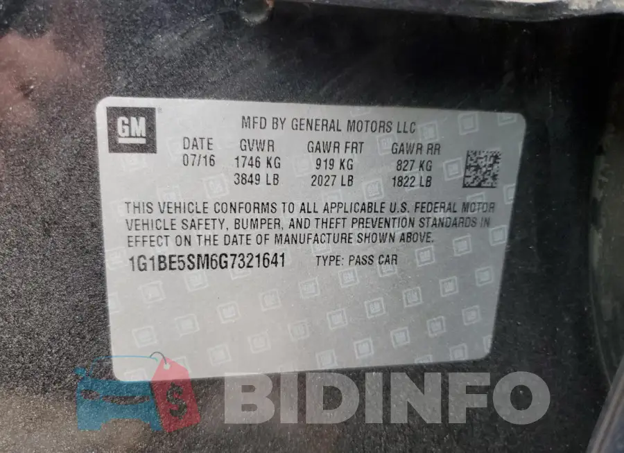 1G1BE5SM6G7321641 Photo# 12