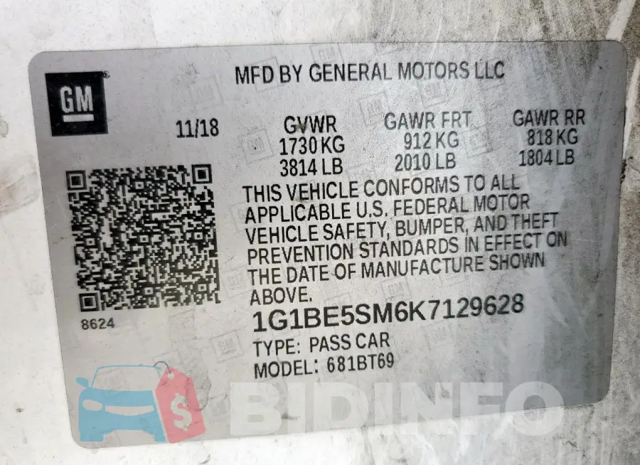 1G1BE5SM6K7129628 Photo# 13