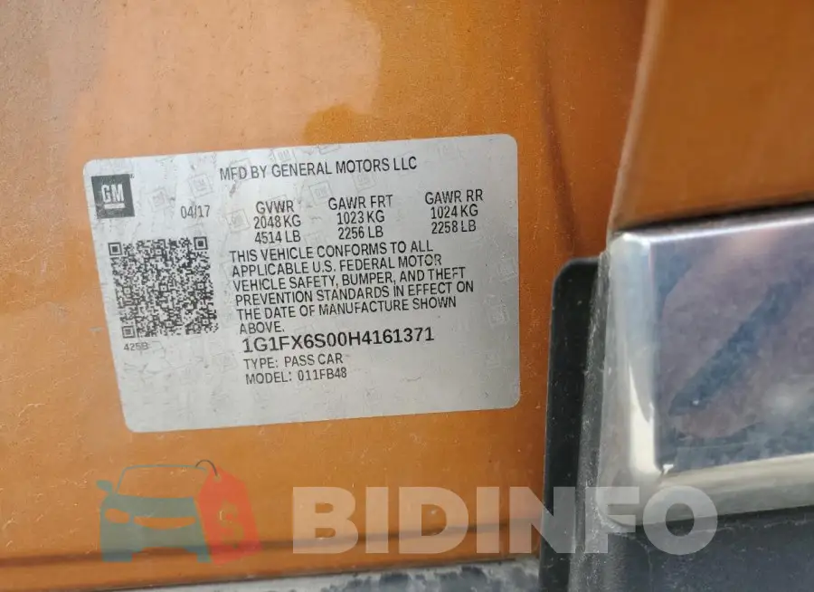 1G1FX6S00H4161371 Photo# 12