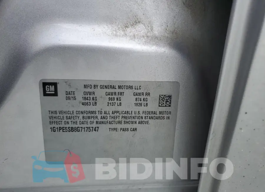 1G1PE5SB8G7175747 Photo# 13