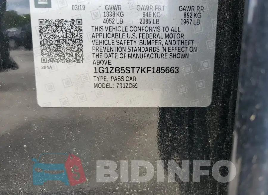 1G1ZB5ST7KF185663 Photo# 12