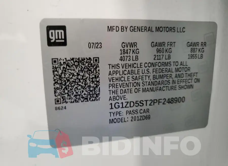 1G1ZD5ST2PF248900 Photo# 13