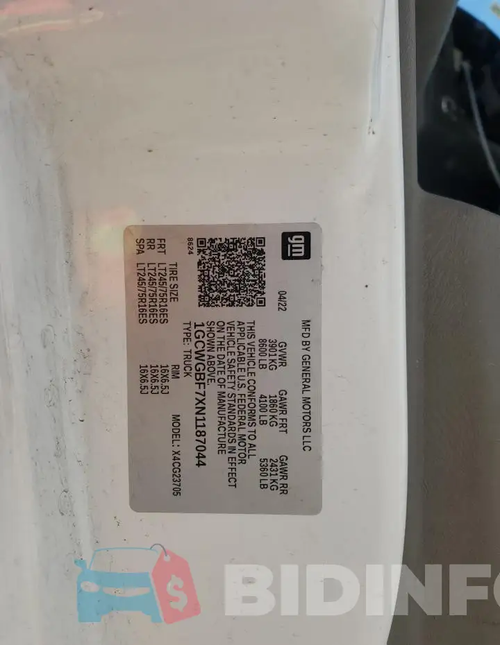 1GCWGBF7XN1187044 Photo# 13