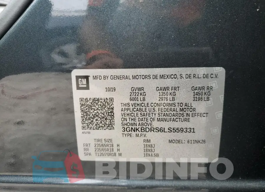 3GNKBDRS6LS559331 Photo# 14