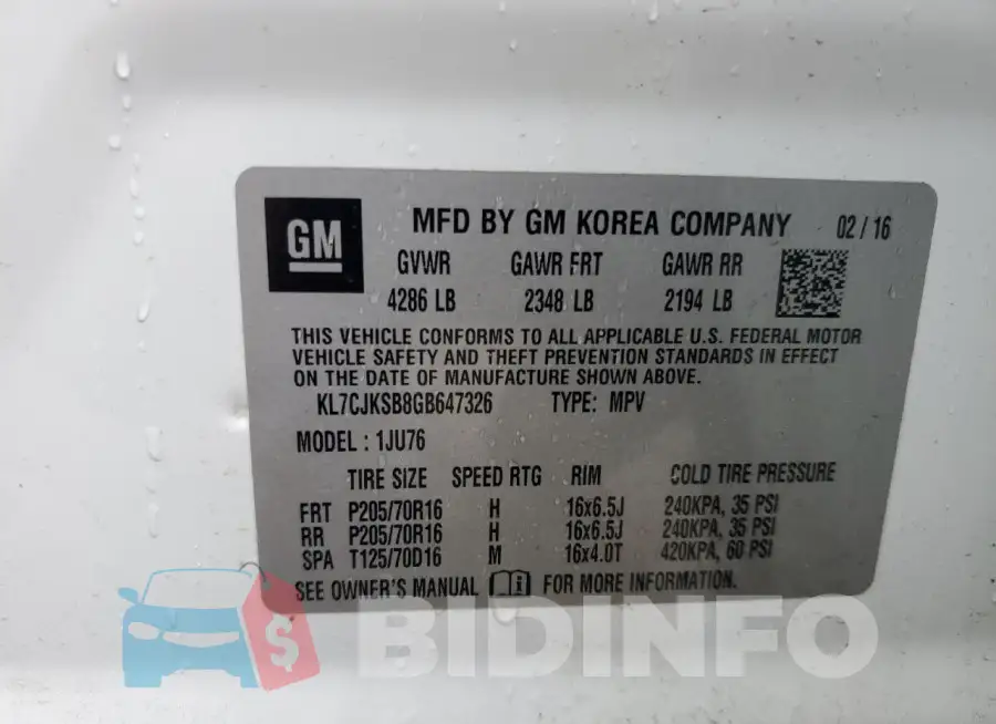 KL7CJKSB8GB647326 Photo# 13