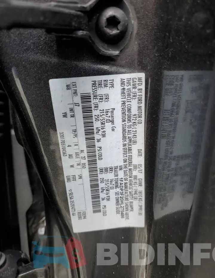 1FADP3F20HL275486 Photo# 12