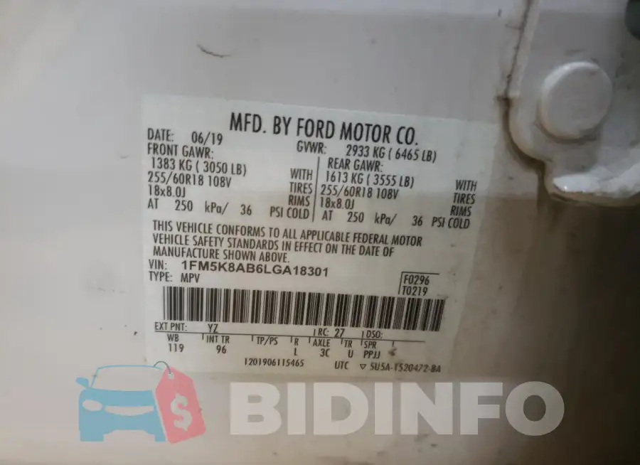 1FM5K8AB6LGA18301 Photo# 13