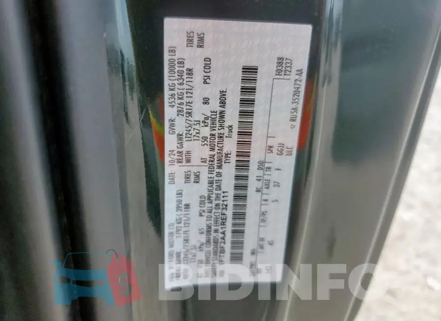 1FTBF2AA1REF32111 Photo# 12