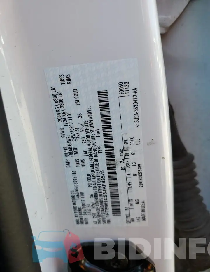 1FTEW1C53JKF43575 Photo# 12
