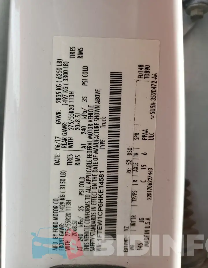 1FTEW1CP6HKE14581 Photo# 12