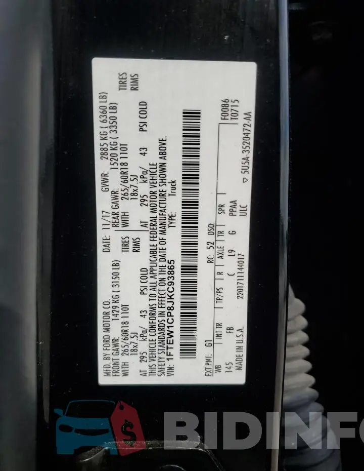 1FTEW1CP8JKC93865 Photo# 12