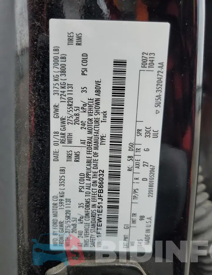1FTEW1E51JFB86032 Photo# 12