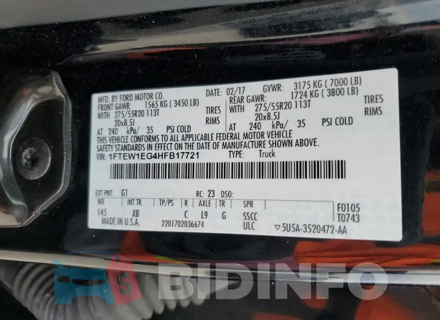 1FTEW1EG4HFB17721 Photo# 12