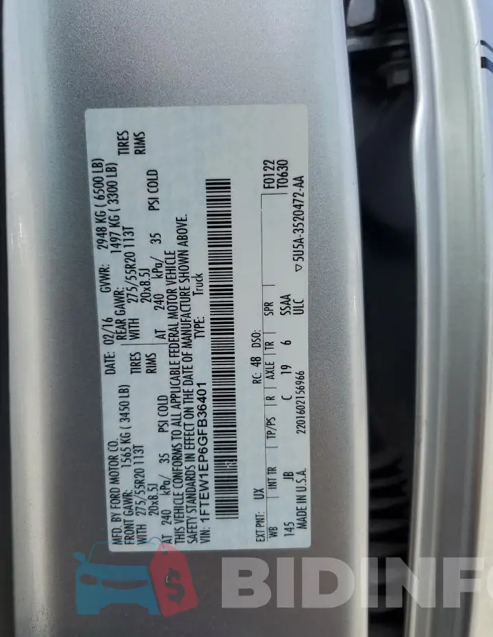 1FTEW1EP6GFB36401 Photo# 13