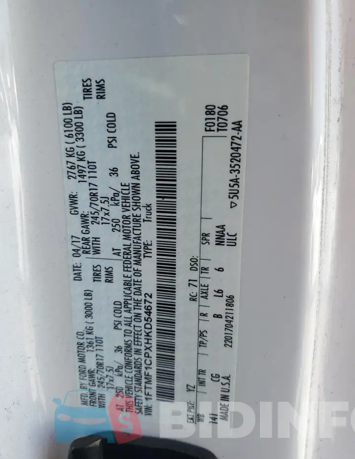 1FTMF1CPXHKD54672 Photo# 12