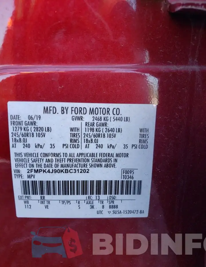 2FMPK4J90KBC31202 Photo# 13