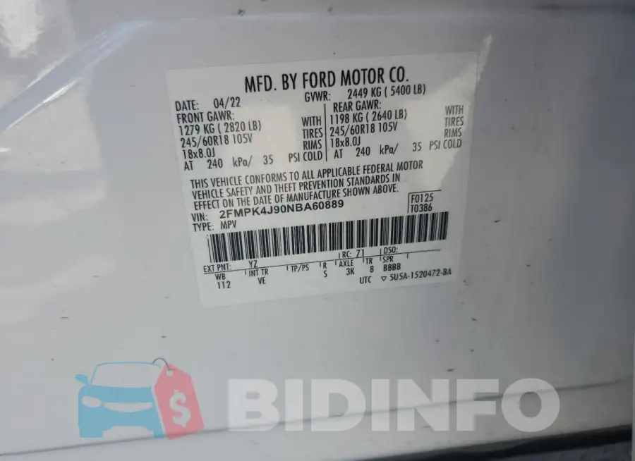 2FMPK4J90NBA60889 Photo# 13