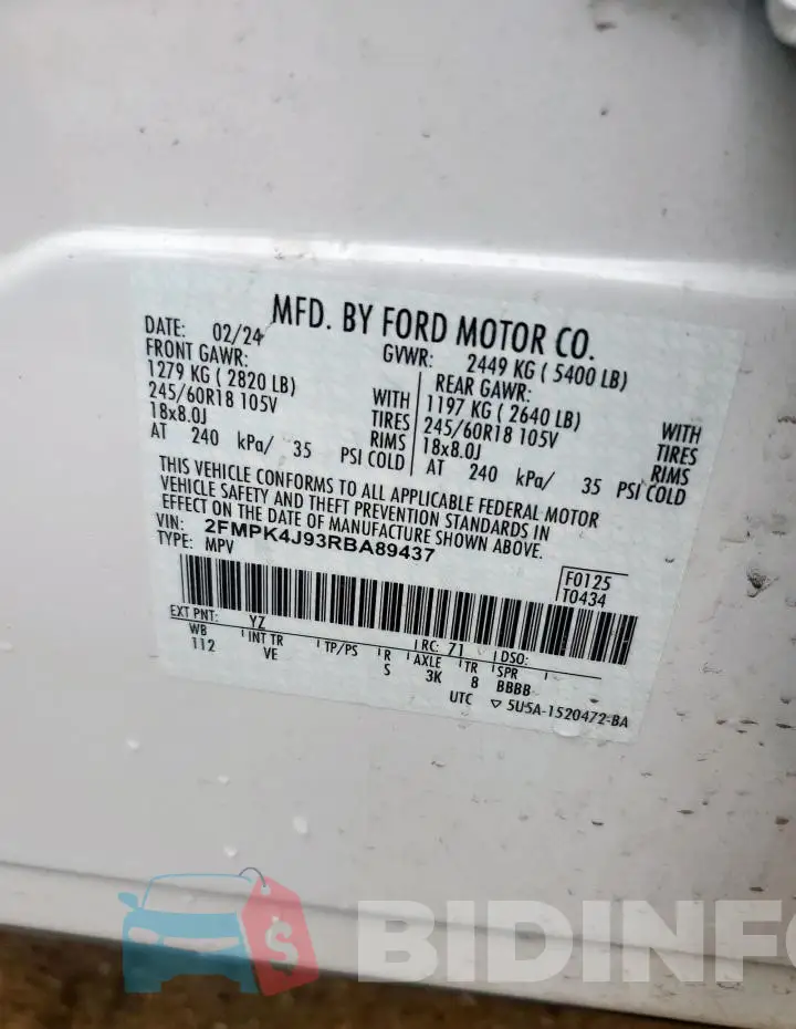 2FMPK4J93RBA89437 Photo# 13