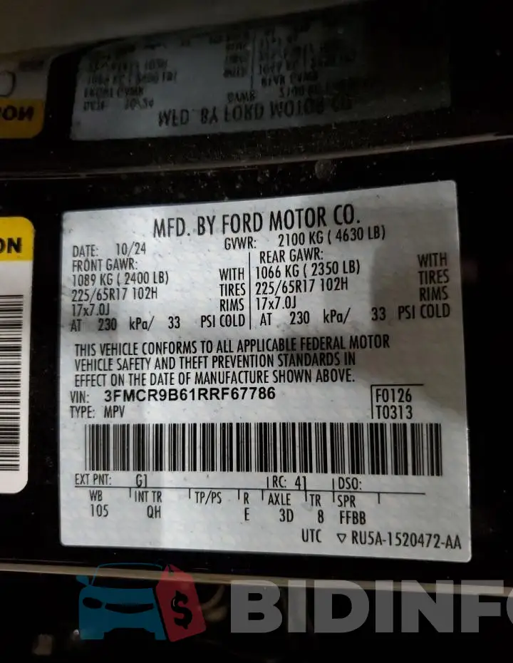 3FMCR9B61RRF67786 Photo# 14