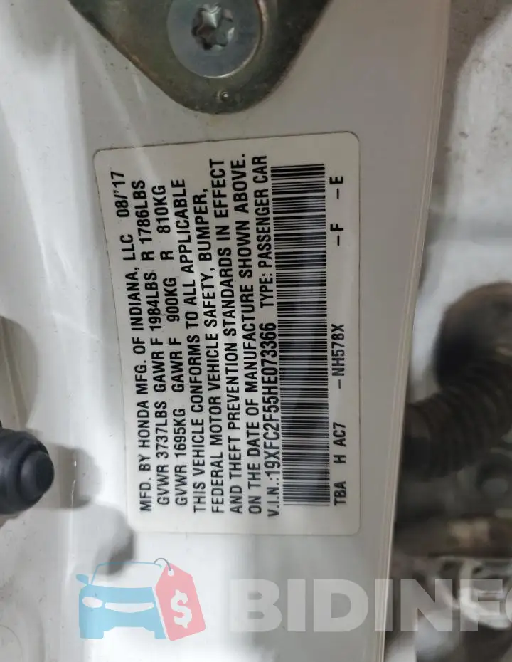 19XFC2F55HE073366 Photo# 12