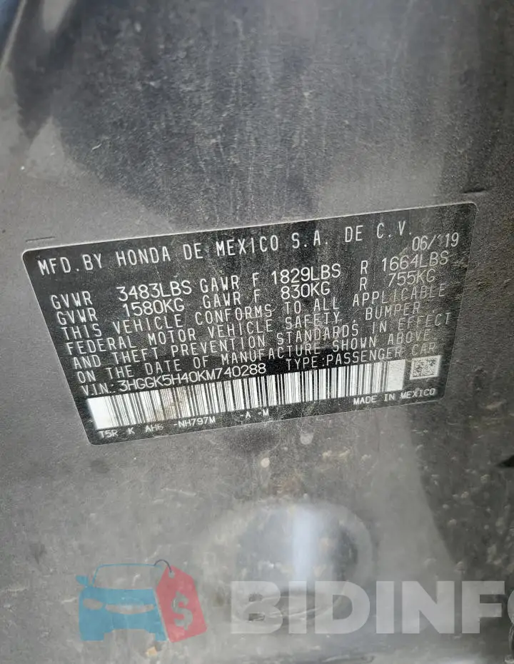 3HGGK5H40KM740288 Photo# 12