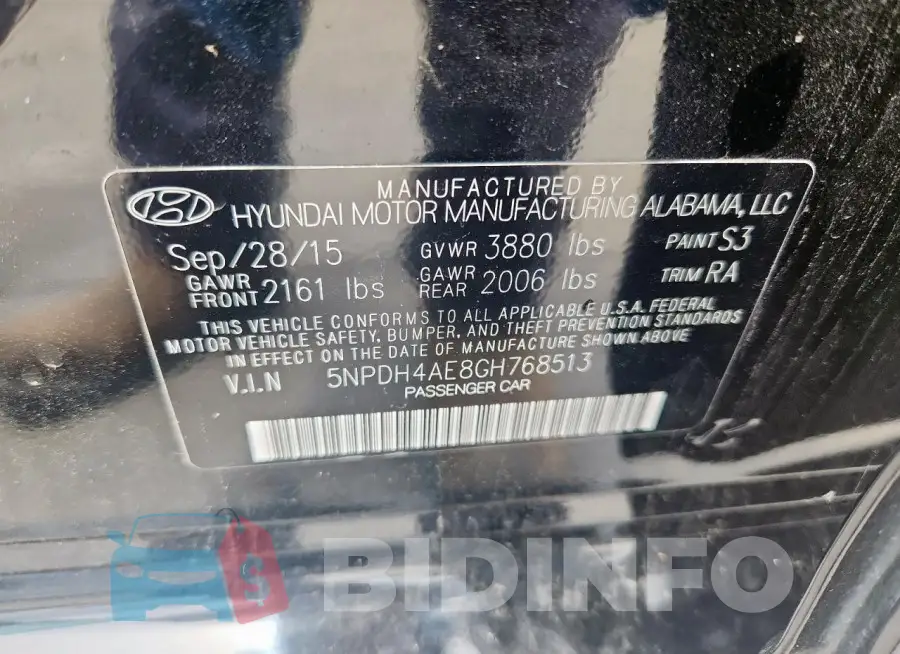 5NPDH4AE8GH768513 Photo# 12